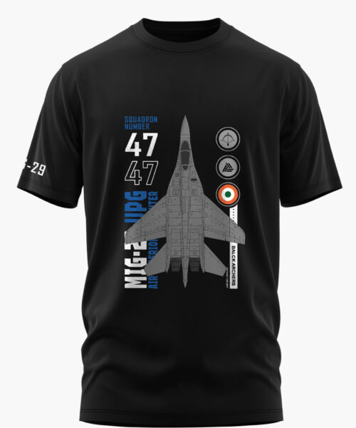 MIG 29 BLACK ARRCHERS COTTON T-SHIRT