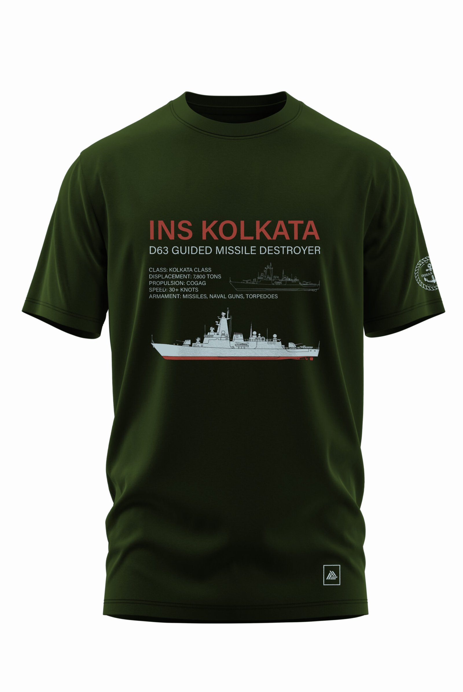 KOLKATA CLASS (D63) COTTON T-SHIRT