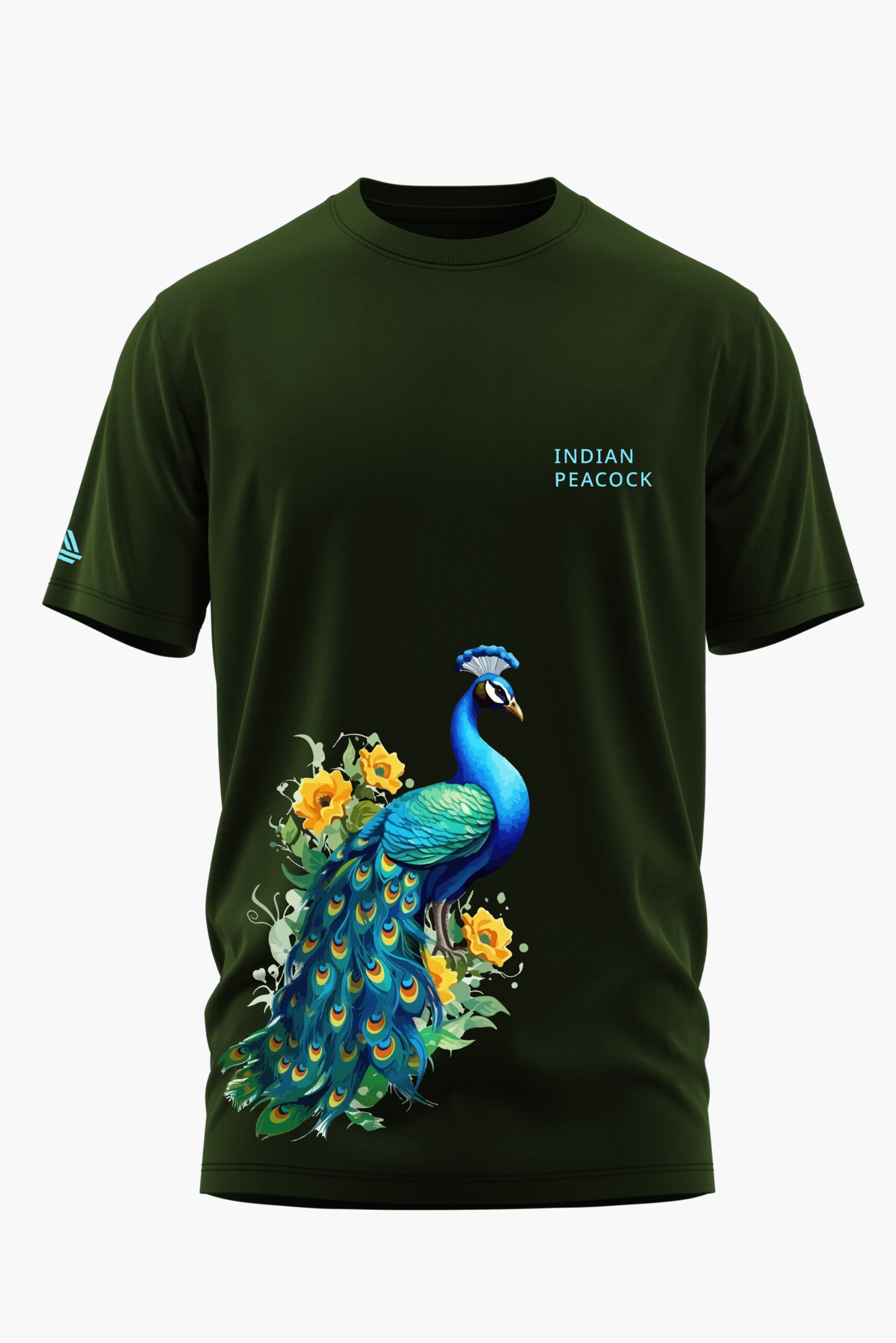 INDIAN PEACOCK COTTON T-SHIRT