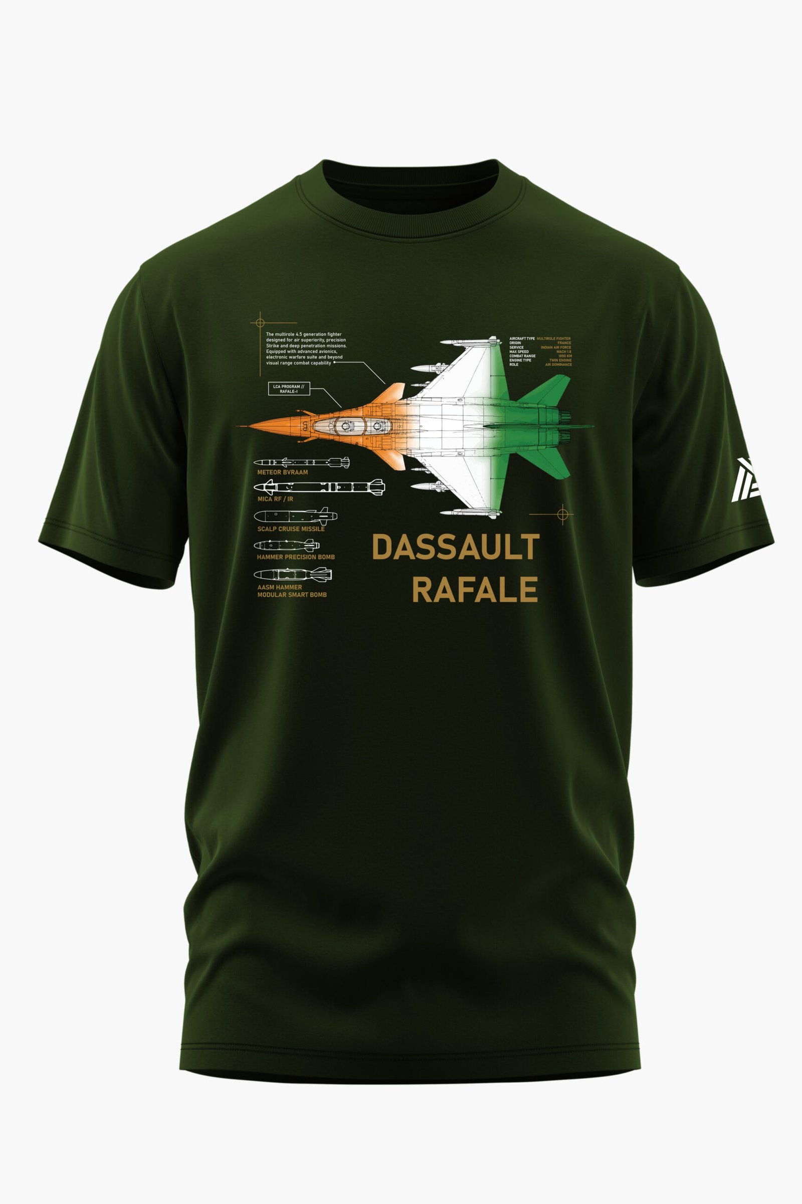 DASSAULT RAFALE BLUEPRINT COTTON T-SHIRT