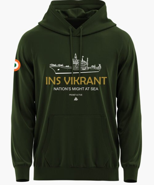 INS VIKRANT NATION'S MIGHT PREMIUM HOODIE